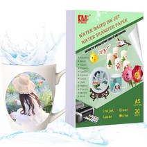 수전사필름 플딥 DIY (a540 sheets) 레이저 프린터 전사지 잉크젯 워터 데칼, a5 잉크젯 클리어 20