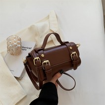 프렌치 크라우드소싱 백 여성 2022 새로운 가을 / 겨울 패션 빈티지 질감 보스턴 가방, 3 갈색