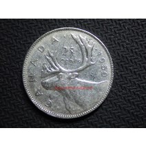 캐나다 1950년 조지 6세 순록 25부 은화 기념주화 행운의주화 희귀동전 대박선물