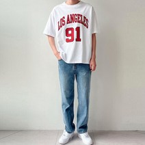 뉴메이드 여행 LA 오버핏 반팔티셔츠