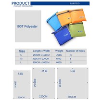 면타프 대형 캔버스 타프 3F UL 기어 접이식 캠핑 텐트 매트 초경량 발자국 210T 방수 피크닉 비치 야외 방수포, [01] 1.5x2.5m, [05] Orange Red