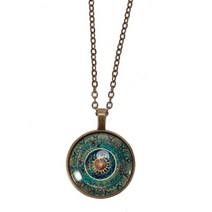 호루라기 목걸이 호신용 경보기 만다라 요가 시간 보석 목걸이 패션 유리 펜던트 유럽과 미국 도매, 03 Ancient bronze