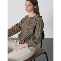 3여성)올리비아로렌 꽃자수 포인트 크롭 블라우스 VVCNLYF7241