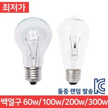 백열구 백열등 램프 전구 60w 100w 300w 백열램프 백열전구, 백열구 200w
