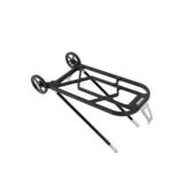 캐리어 바퀴AL6061-T6 알루미늄 합금 경량 후면 선반 바퀴 Brompton 접이식 자전거에 적합, 01 Black and Wheels