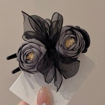 플라워 코사지 헤어 집게핀 아오이유우 똥머리 헤어삔 여성 악세사리 데일리룩 코디 데이트 패션