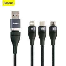 베이스어스 100W 플래쉬시리즈 3in1 멀티케이블 CA2T3-G1[로이모], 그레이블랙 × 1개
