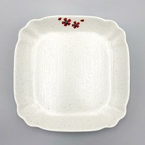 굿다이닝 멜라민 동백 사각찜접시, G-0636(29.6×29.6×3.8cm)