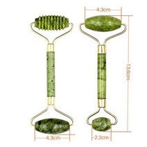 천연석 마사지 얼굴 옥 롤러 마사지도구 세트 스파 바디 페이스롤러 마사지롤러 얼굴, g 세트