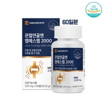 식약처인증 MSM 식이유황 2000 엠에스엠 100% 분말 정 알약 고함량 디메틸설폰 조인트 무릎 손목 어깨 관절 연골 영양제, 1통, 120정