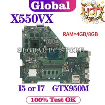 노트북 메인보드 X550VX ASUS FH5900V W50V 노트북 마더 보드 I5I7 GT940MGTX950M 4GB8GB, 02 I76700HQ 4GB GT940M