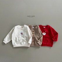 바로배송 레드 xl 11호 2xl 13호 크림 xl 11호 크리스마스 맨투맨 유아 티셔츠