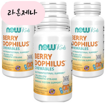홈쇼핑 NowFood 베리 도필러스 어린이 유산균 츄어블 60캡슐 4개, 60정, 60개
