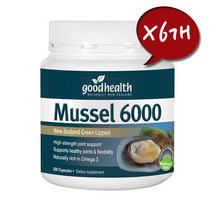 Good Health 뉴질랜드 정품 굿헬스 초록입홍합 6000mg 300캡슐 6개세트, 1개