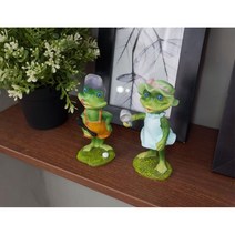 카페 스크린골프 매장DP 빈티지개구리2P 모델하우스 테이블 개업선물 장식 꾸미기