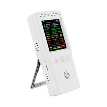 이산화탄소측정기 가스탐지기9In 1 대기 오염 감지기 온도 습도 PM2.5 PM10 HCHO TVOC CO AQI 검출기 백라, 01 WHITE
