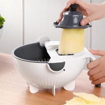파채칼 야채슬라이서 파절기 자동채칼 야채절단기 채써는기계 채썰기 야채다지기 주방 도구 야채 커터 슬라이서 감자 슬라이스 당근 양파 강판 스트레이너 드레인 기능 악세사리, [01] G20454F