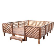 야외테라스 옥외 정원 벤치 정자 접이식 원두막 마루, 100X100X18cm 플랫폼 피스 1㎡