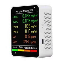 이산화탄소측정기 농도 공기질 CO2측정기 가스 포름알데히드 감지기 휴대용 TVOC, 하얀색