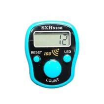 SXH5136 공장 전자 링 디지털 탈리 카운터 LED Tasbih 100 경고음, 12 Aqua