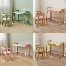 프린 원목 유아 책상세트 학생 책상 20색 A880-225, 의자 포함, 65*36.5*64.5CM, 그린+화이트