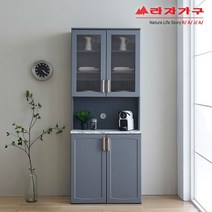 라자가구 위드 고메 800 주방수납장 세트 그릇장형 nk003, 색상:화이트+오크