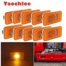 볼보 트럭 호환 부품 자동차 10pcs 24v 노란색 led 반사경 사이드 마커 램프 경고등 renault truck 7482392733 emark for volvo oem, 없음