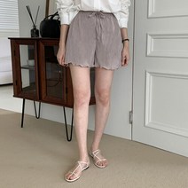 네쥬 여성 봄 여름 편한 밴딩 플리츠 반바지 숏팬츠