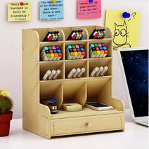 굿럭리빙 DIY 조립식 책상 필통 원목 우드 멀티 연필 펜 꽂이 수납 홀더 집콕 미니 수납장 정리함 만들기, 일반형