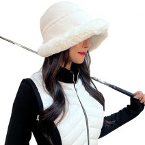 귀마개 벙거지 여성 골프모자 방한 귀달이 끈 방한 겨울 버킷햇