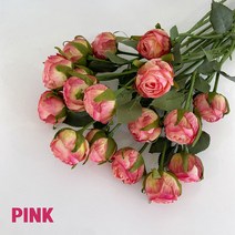 생화같은 치크 자나 장미 조화 꽃장식 꽃다발 실크플라워 부케 촬영 소품 말린장미 로즈 인조꽃 3컬러, 10P, 핑크