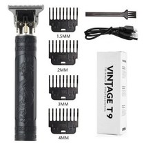 해지트리머 T9 USB 전기 헤어 클리퍼 남성용 커팅 머신 충전식 면도기 트리머 이발사 전문 수염, 드래곤 실버, 1개