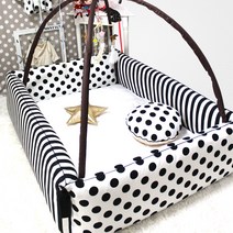 러브스티치 블랙도트 범퍼침대 모빌대 포함, 특대형 커버만