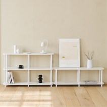 [메종드꼼마] 베스토 조립식 선반 거실장 1200 1500 (2 3단), 화이트