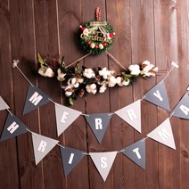 파티해 펠트 크리스마스 삼각가랜드, 모던그레이