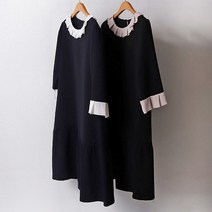 [강물처럼] 빅사이즈사랑해요 B893L102 사각프릴디너원피스 DB (6582222)