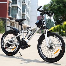 쇼핑타임 해외직구 청소년용 26인치 24단 산악 MTB 팻바이크 서스펜션(국내착불배송&사은품 증정), 22인치, 21단, 화이트