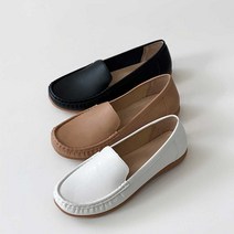 (225-265) 빅사이즈 넓적한 둥근코 만두주름 플랫 단화 2cm