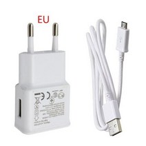 삼성 S4 I9500 S3 S6 S7 edge J5 2017 J7 A2 코어 J4 J6 Plus A20e 안드로이드 전화 마이크로 USB 케이블 및 5V 2A 여행용 벽 충전기, EU chager cable, WHITE