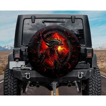 지프 카시트 커버Skull Spare Tire Cover Sugar 지프 스페어 타이어 커버 할로윈 선물 재미있는 백업 카메, 02 GRAY_04 17in
