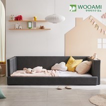 우아미가구 모노 B형 SS LED 패브릭가죽 본넬매트 침대 DM5106, 라이트그레이