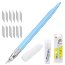 가죽공예 조각 아트 나이프 펜 블레이드 종이 커터 정밀 공예 절단 도구 DIY 핸, 03 light blue
