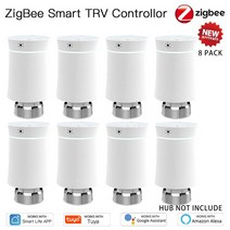 부속자재 건축 홈 개조 Moes ZigBee3.0 TRV 새로운 라디에이터 액추에이터 밸브 Tuya 스마트 프로그래머블 온도 조절기 히터 Alexa Voice Control, [10] option 8, 10 option 8 White