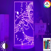 헌터 x 헌터 도움이되는 Fox Senko San 그림 3d 램프 색상 변경 led 야간 조명 소녀 침실 장식 조명, with controller(16b)