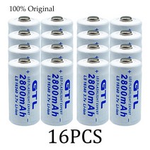 손난로16340 3.7V 2800mAh 리튬 이온 배터리 CR123A 충전식 레이저 펜용 LED 손전등 셀, 05 파란