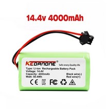 로봇청소기 배터리 호환 inr18650 4s1p 14.4v 3500mah 리튬 이온 배터리 dexp mmb-300 x500 x520 x600 mamibot 로봇 진공 청소기 용, 4s1p14.4v 4000mah x1