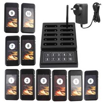 카페 식당 로고 진동벨 호출벨 주문벨 풀세트 SU-68G 10 채널 무선 호출기 시스템 레스토랑 페이징 대기열, 01 EU