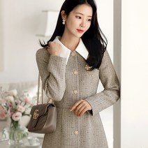 시크라인 레베뉴 카라 트위드 원피스