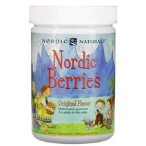 노르딕네츄럴스 Nordic Naturals BerriES 종합 비타민 구미젤리 오리지널 맛 베리 200개, One Color, One Size