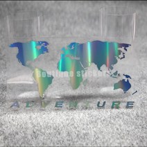 세계지도 다이 컷 데칼 캠핑 모험 스티커 바디 스티커 방수 반사 스티커 필드 모험 rv 스티커, 레이저, 20cm